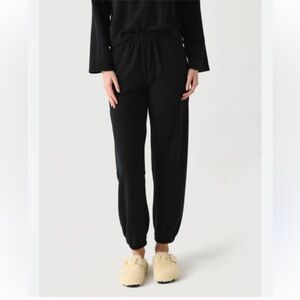 LESET black Teddy terry track pants jogger Sz S